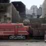Weird train passing through the ghetto