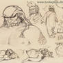 Ganondorf Sketches - pigs galore