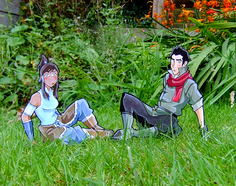 Korra and Mako paperchildren