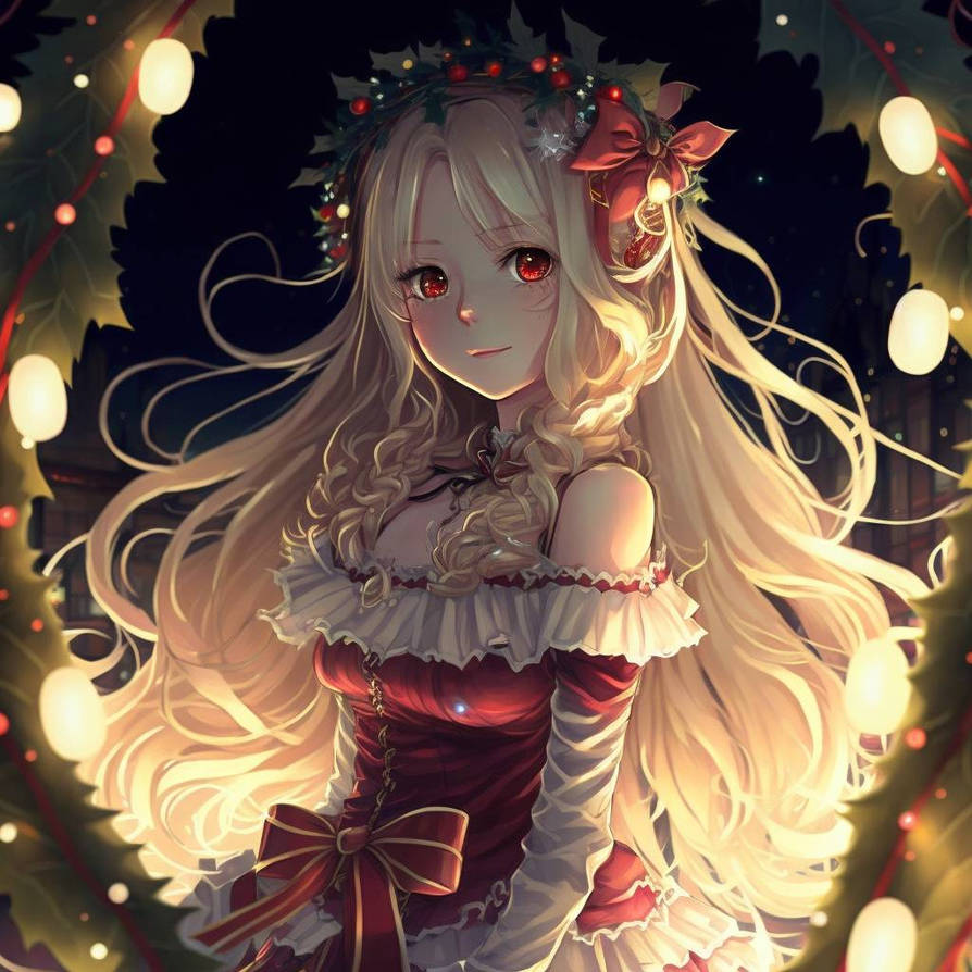 Christmas anime girl by artisfun65 on DeviantArt