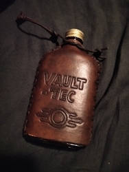 Leather wrapped pocket flask