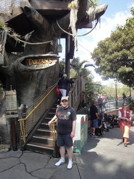At the entrance of Tarzan Treehouse