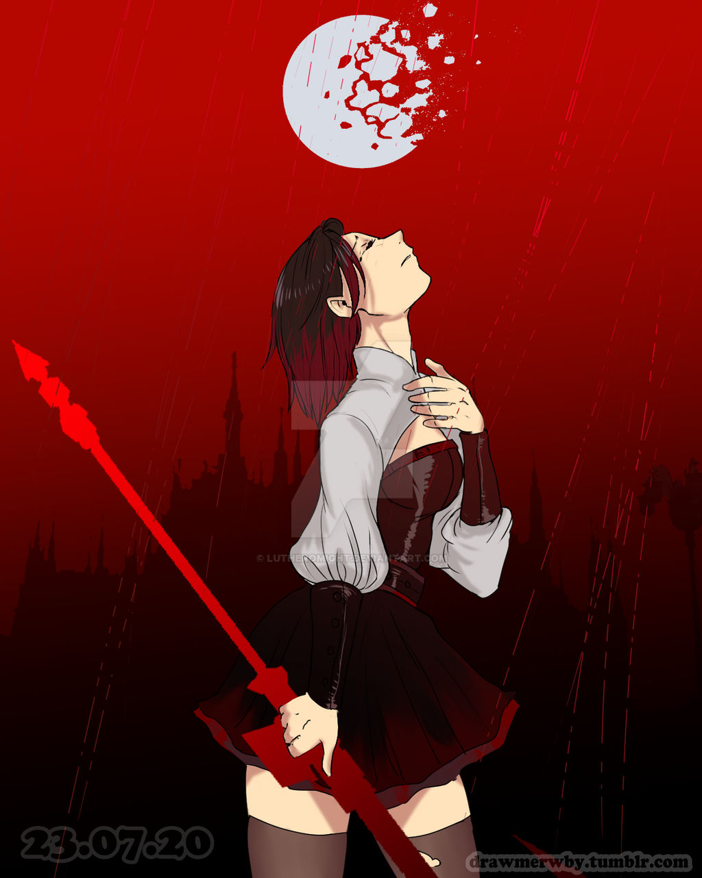 Raining Ruby Crimson Rain Ruby Rose by LutherOMight on DeviantArt