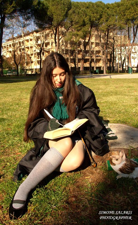 Slytherin girl outside school 4