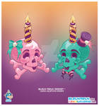 Kawaii Halloween Skull Romance by KawaiiUniverseStudio