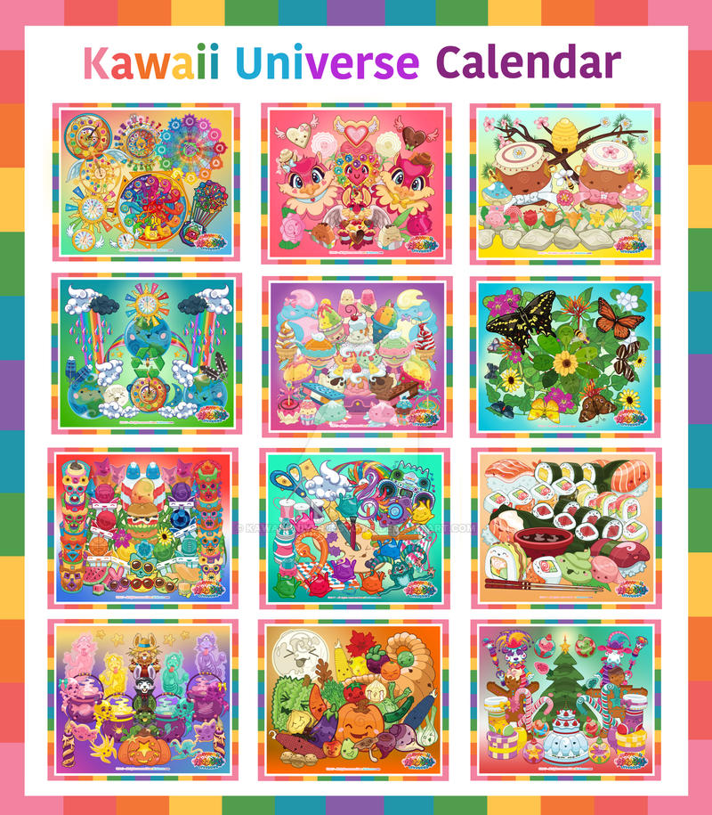 Kawaii Universe Calendar 17 All Months By Kawaiiuniversestudio On Deviantart