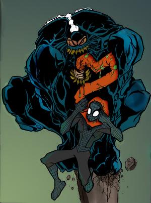 Symbiote Spiderman vs Venom