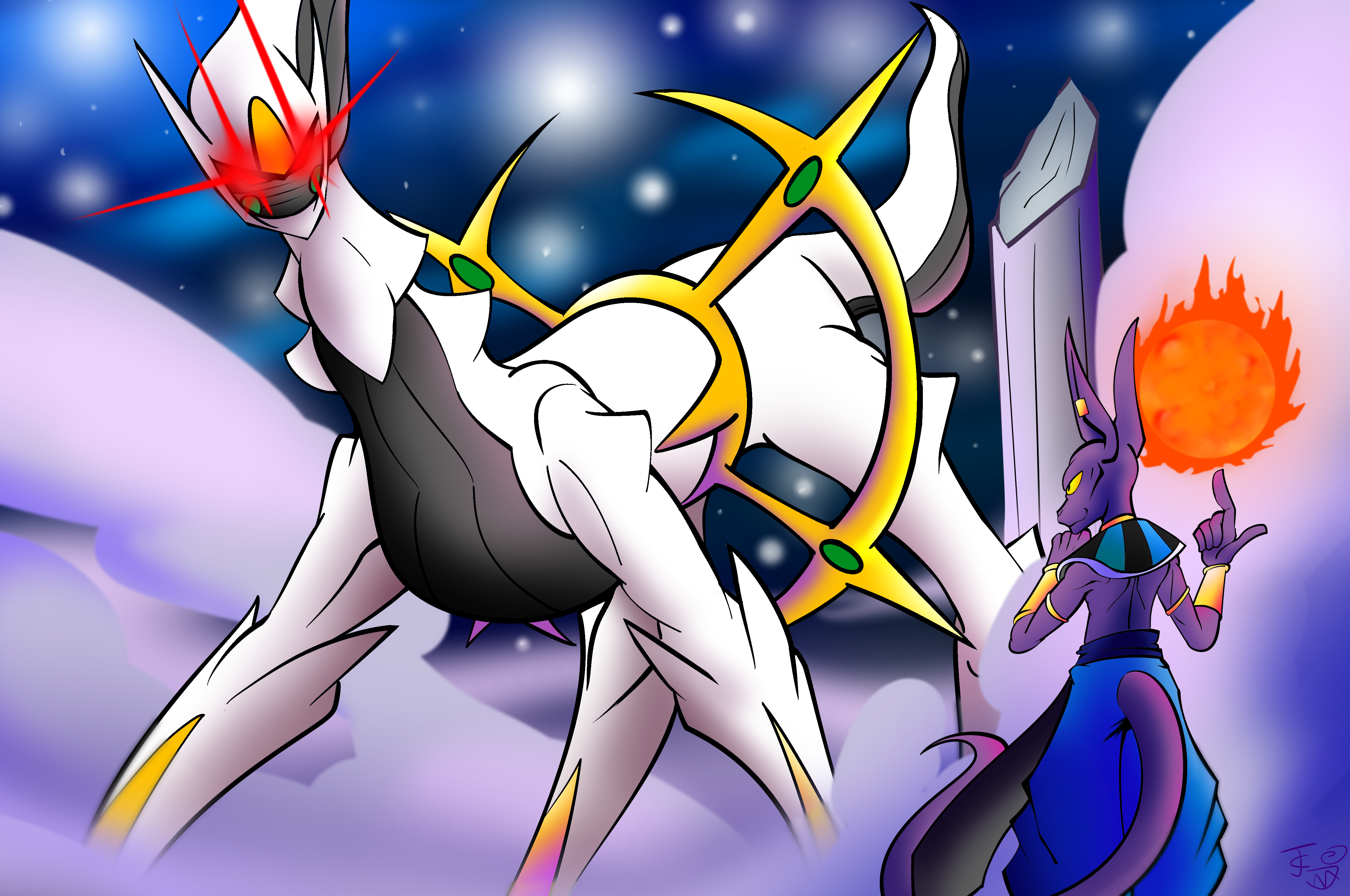 HOPE TRAIN: Arceus vs Beerus by Carbonated-Jem on DeviantArt