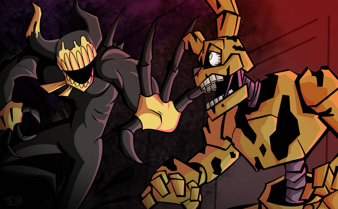 COMMISSION - Bendy vs Springtrap by Carbonated-Jem on DeviantArt