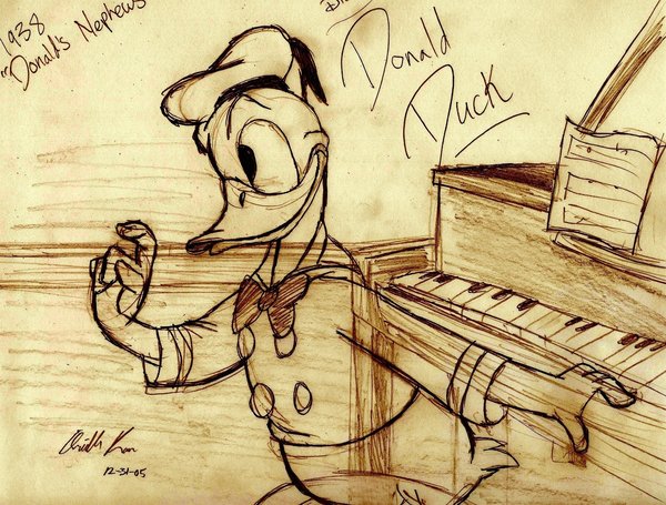 Donald Duck Piano Sketch by AN-ChristianComics