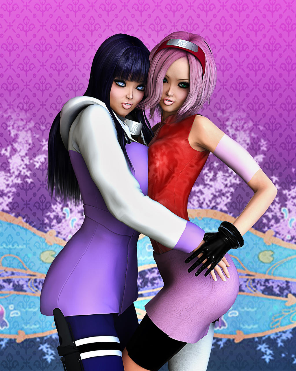 Hinata and Sakura by prizm1616 on DeviantArt