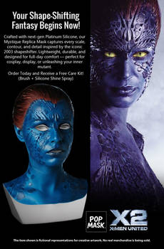 Mystique mask magazine add mock up.