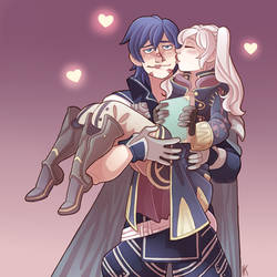 A tender moment for Chrom and Robin