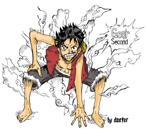 Luffy Gear 2nd by KuroiSenpuu on DeviantArt