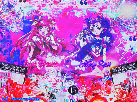 Cure Dream and Milky Rose Wallpaper