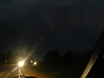 on the road in a storm