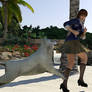 Kasumi Walks Her Dog