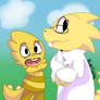 Alphys and Monster kid