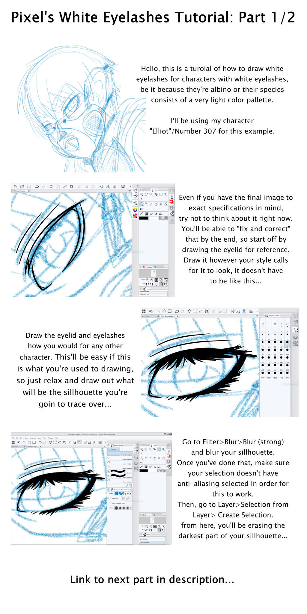 White Manga Eyelashes Tutorial (Part 1 of 2) by Pixel-Penguin-dA on  DeviantArt