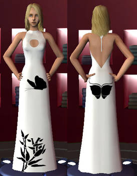 Black and white formal gown