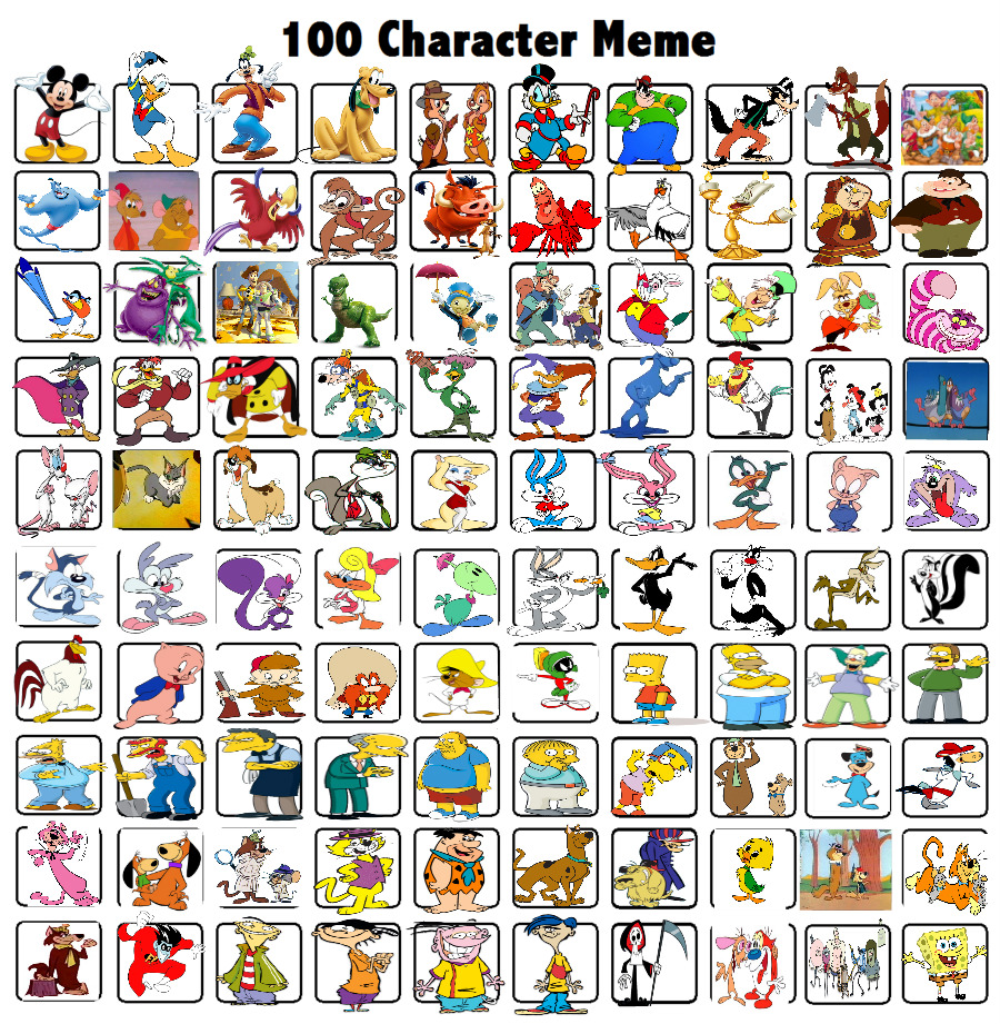 100 Characters Meme by Bart-Toons on DeviantArt