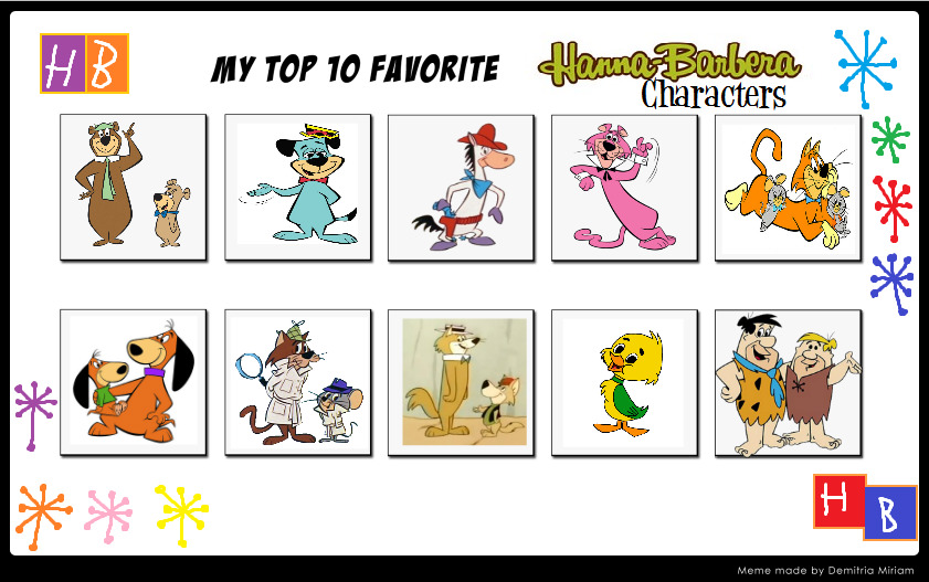 My Top 10 Favorite Hanna-Barbera Characters by Bart-Toons on DeviantArt My Top 10 Favorite Hanna-Barbera Characters by Bart-Toons on DeviantArt