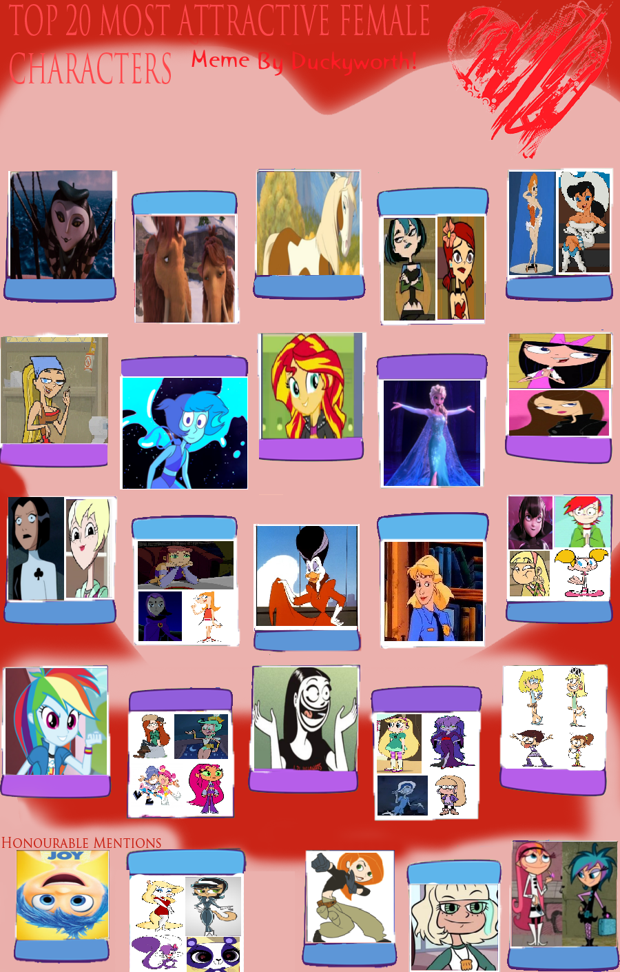Most Female Deviantart Top 20 Most Attractive Female Characters by Bart-Toons on DeviantArt