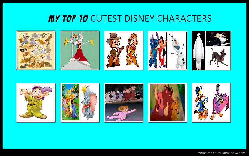 My Top 10 Cutest Disney Characters by Bart-Toons on DeviantArt