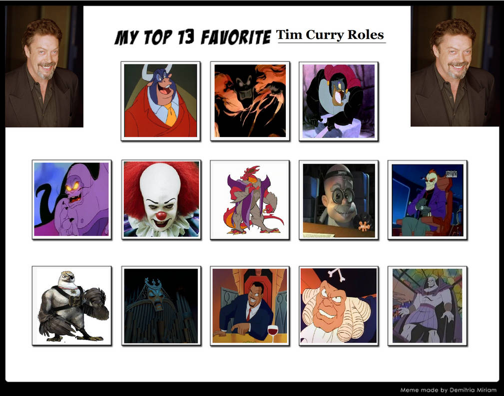 My Top 13 Favorite Tim Curry Characters by BartToons on DeviantArt