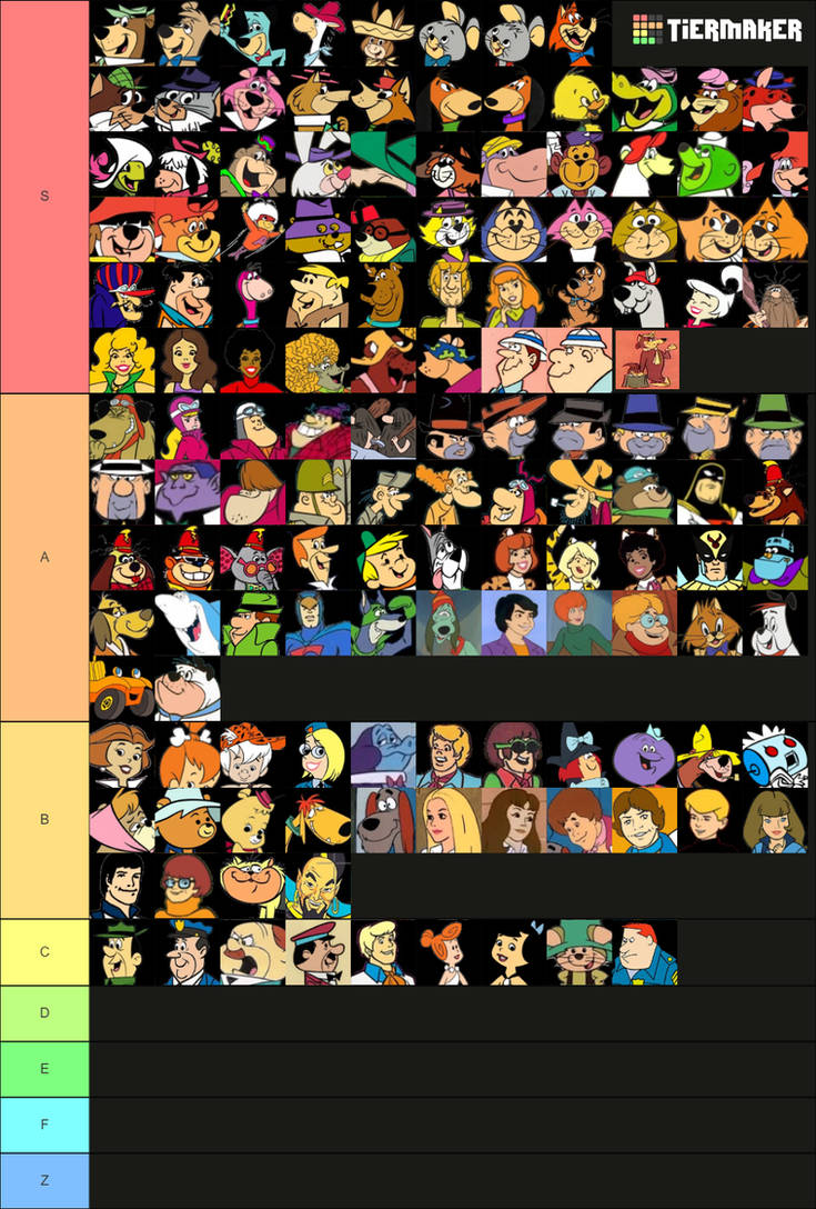 My Hanna-Barbera Characters Tier List by Bart-Toons on DeviantArt