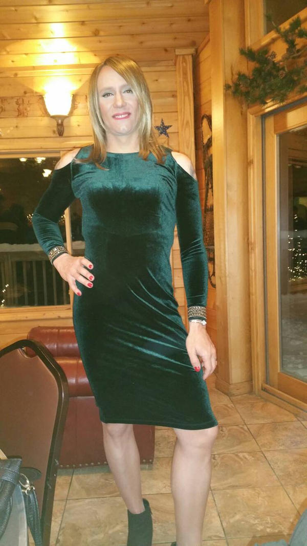 crossdresser party dress En Femme Bodycon Party Dress in Mini Hologram with Front Zipper S / Peach Gold