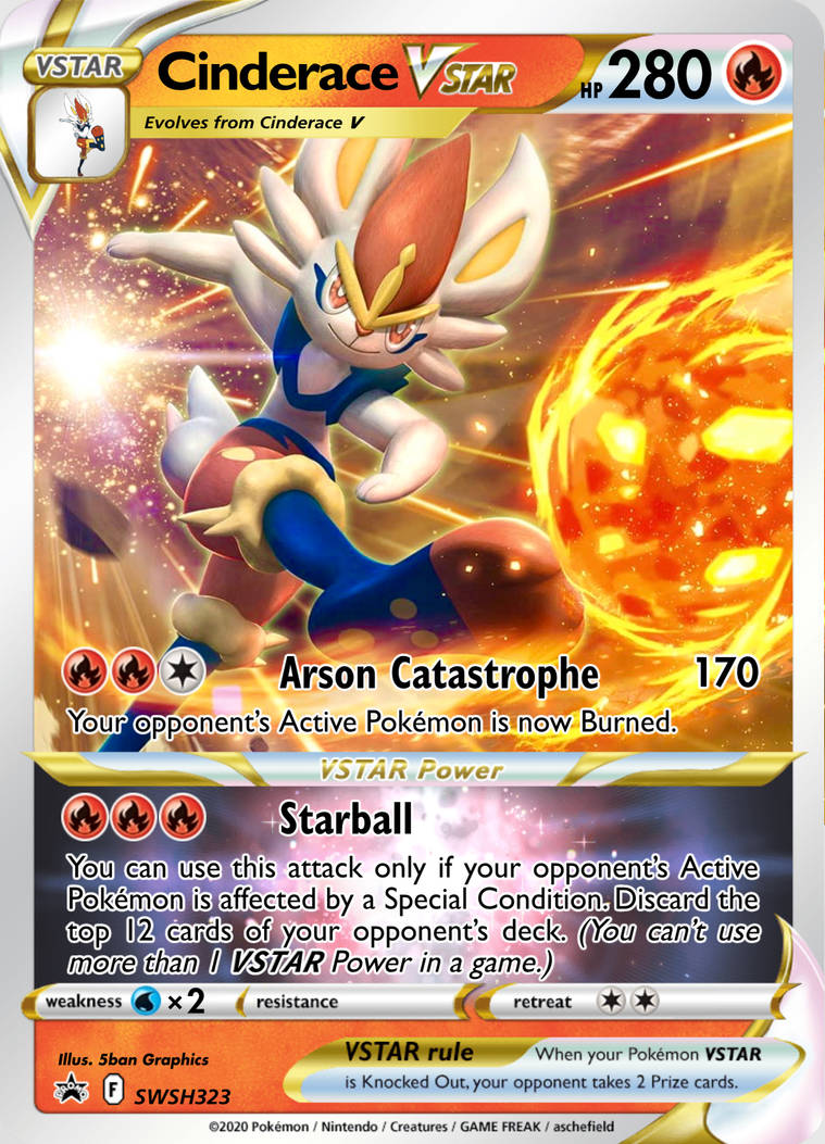 Custom Pokemon Card Concept - Cinderace VSTAR by Xephics on DeviantArt Custom Pokemon Card Concept - Cinderace VSTAR by Xephics on DeviantArt