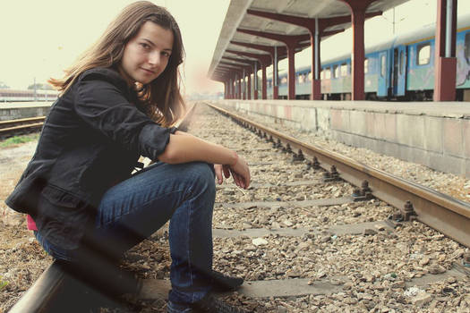 Standing on a railway