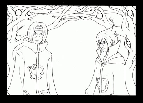 Itachi and Sasuke Uchiha Lineart by pinkgizzy on DeviantArt