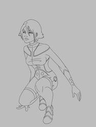 Futuristic Girl Lineart