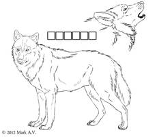 Free wolf ref lineart