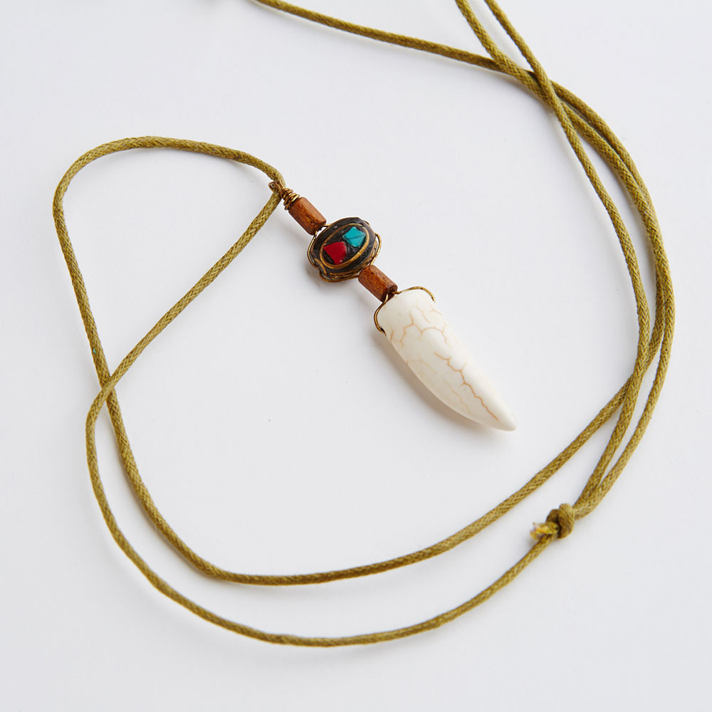 Tibetan Bead and Ceramic Necklace