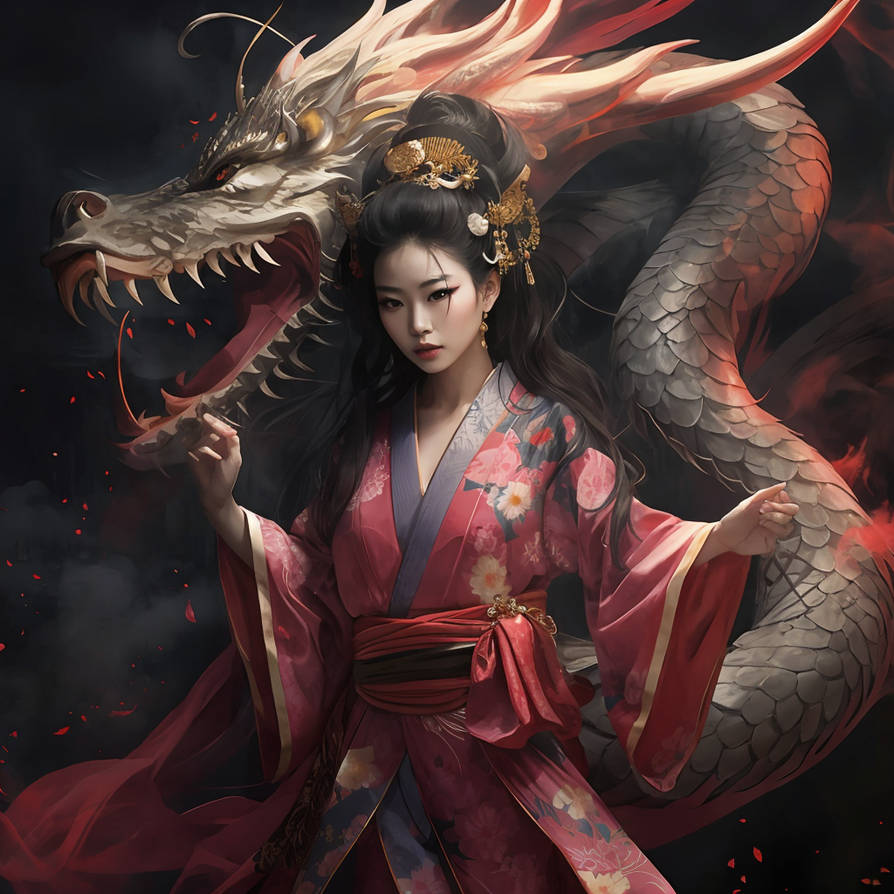 Geisha Ragoon Geisha by Night, Dragon by Day v3 by Bogi380 on DeviantArt