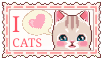 I love cats  (stamp) by stamp-queennn