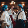 Bluehair Catholic Priests dancing at Ordination 1