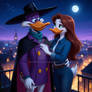 Darkwing Duck with Emilia Ducksworth.