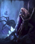 In the Cave - Drizzt Do'Urden by Gellihana-art