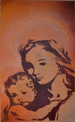 Stencil - Madonna con bambino
