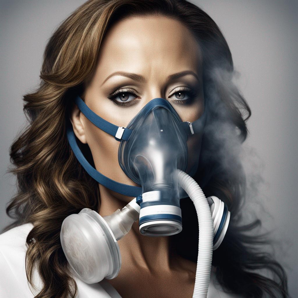 Leah Remini in oxygen mask breathing smoke portrai by asphyxmeplease on ...