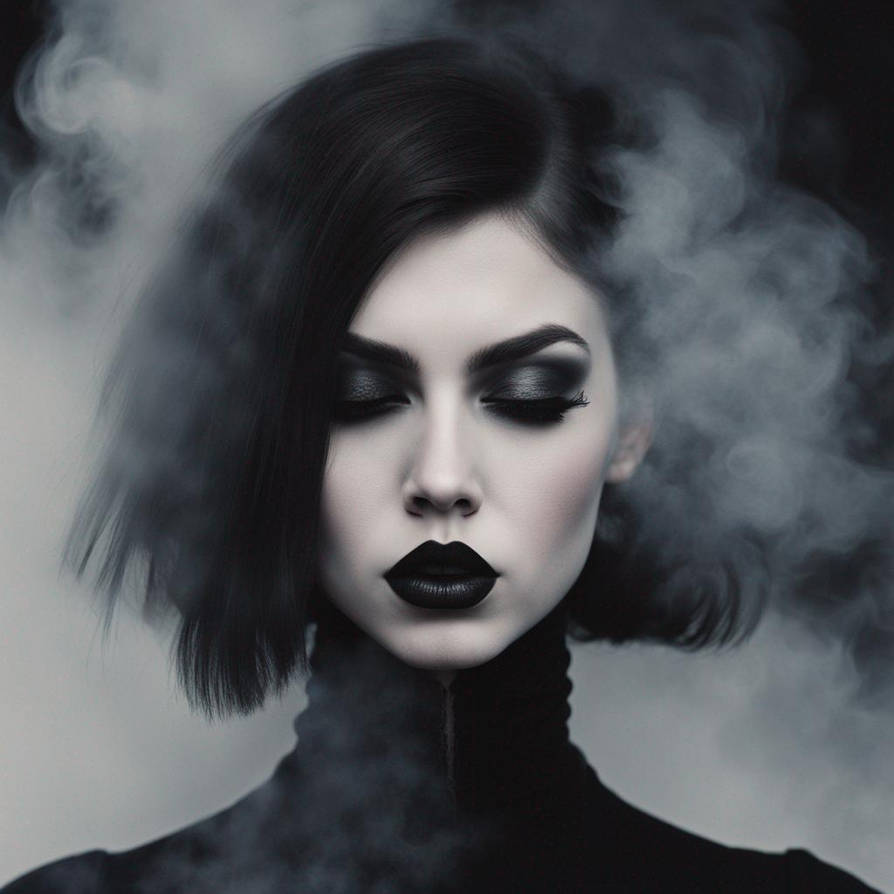Goth Girl Black Lipstick Exhaling Smoke At You By Asphyxmeplease On goth-girl-black-lipstick-exhaling-smoke-at-you-by-asphyxmeplease-on