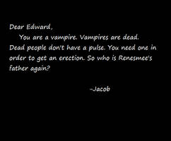 Dear Edward, From Jacob