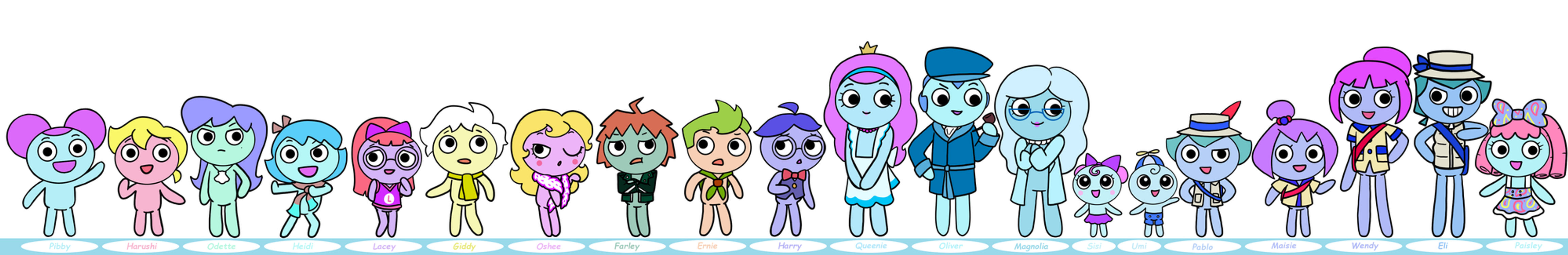 Learning with Pibby Character Line-Up Vol 1 WIP by dannichangirl on