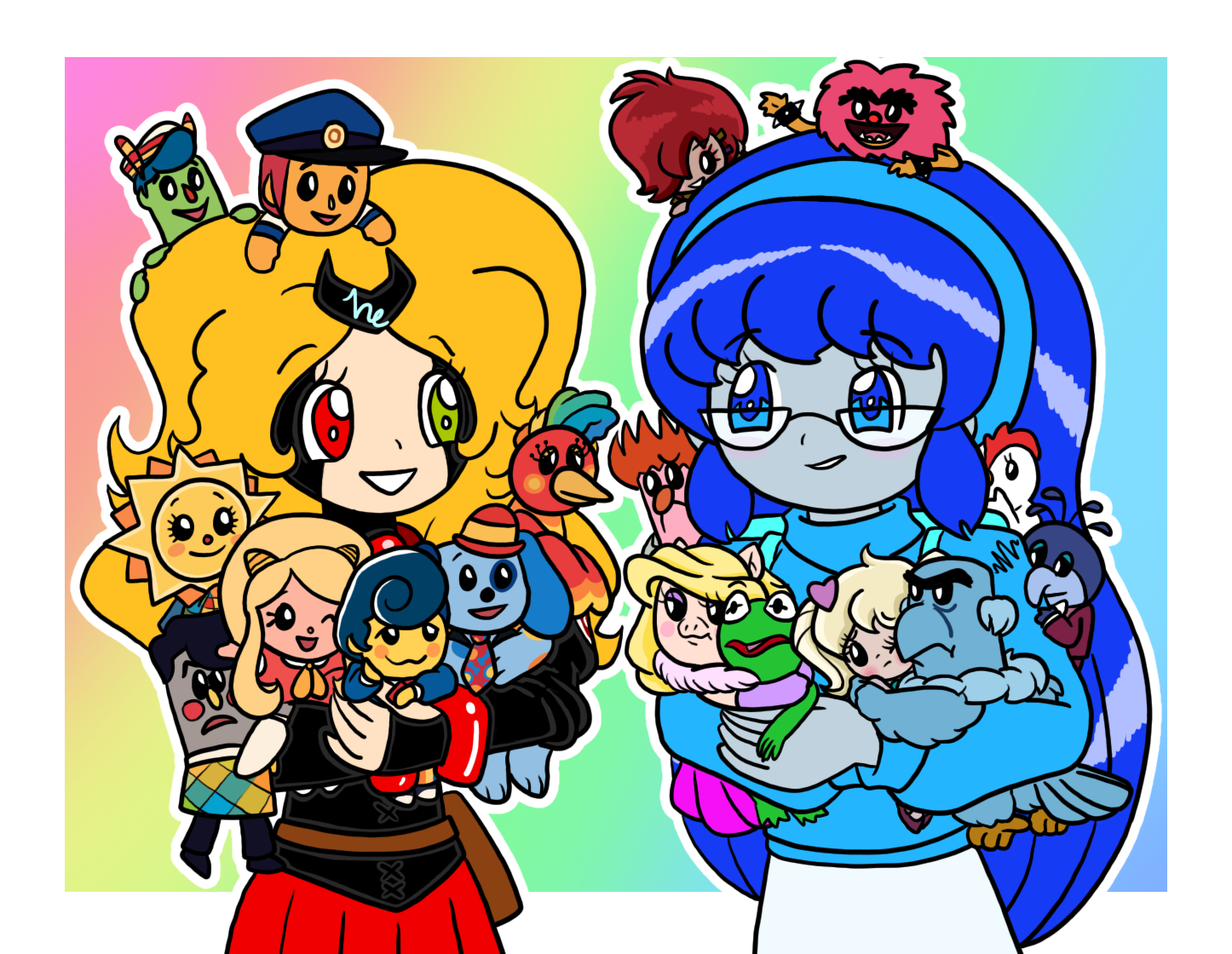 Poppy Playtime Commission - Jussy + PJ (Coloured) by HealerCharm on  DeviantArt