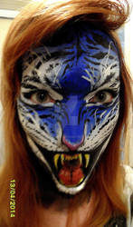 Blue Tigress Face Paint