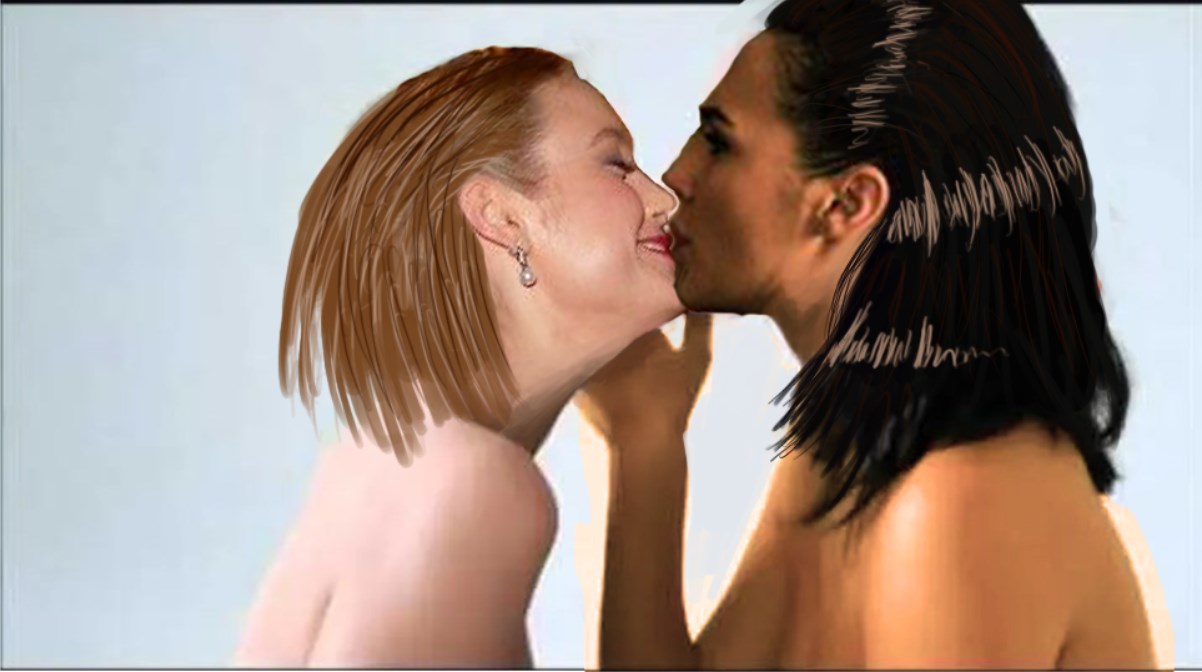 Gal Gadot Kisses Brie Larson By Romkalight On Deviantart